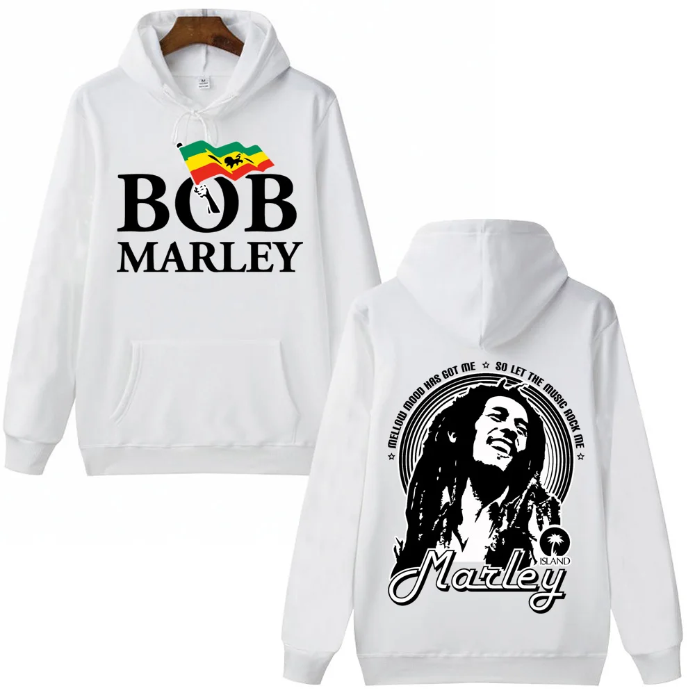 Bob Marley Hoodie Man Woman Harajuku Hip Hop Pullover Tops Sweatshirt Music Fans Gift