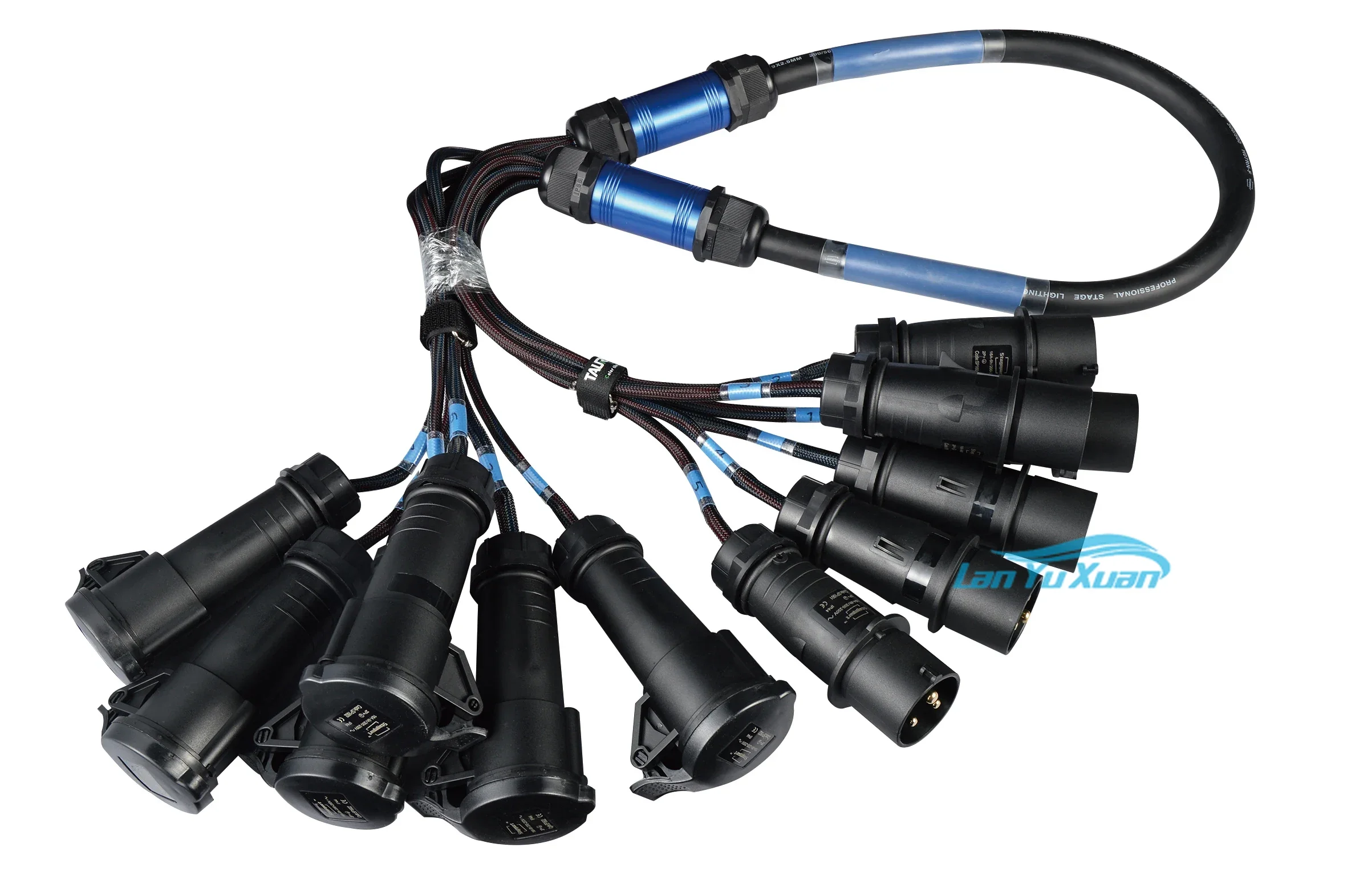 2026 2024 كابل اندلاع جديد مخصص 6 طرق إلى موصل اديسون/CEE/كابل سبليت Powercon #1