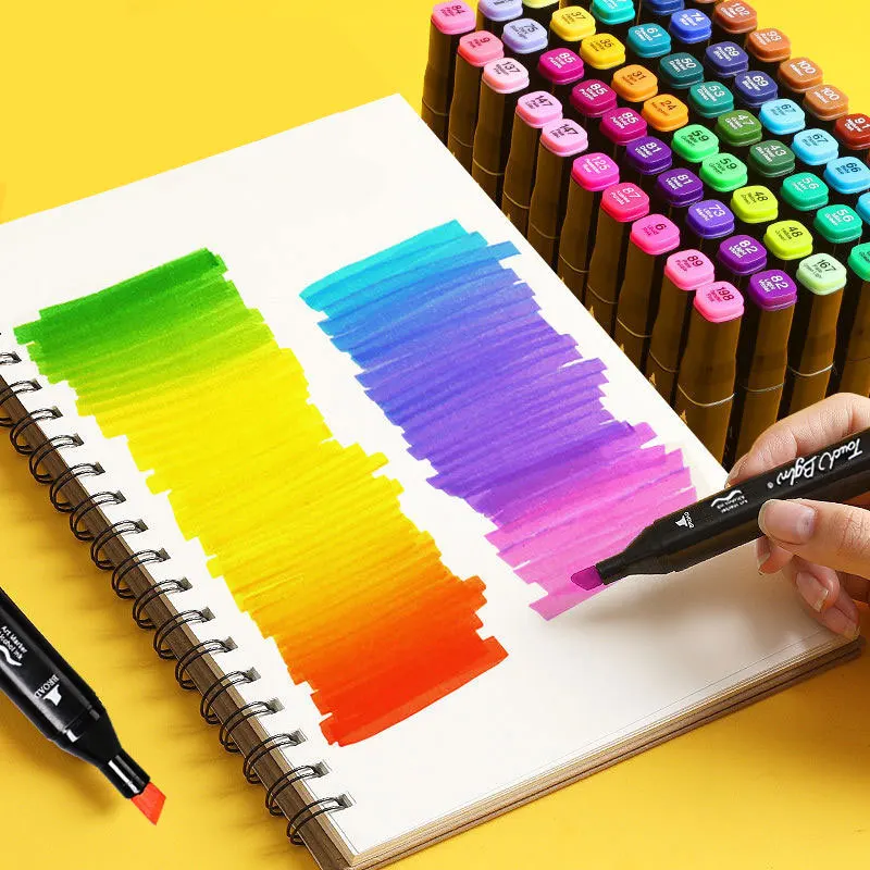24-80 Colors Art Marker Pen Set Double Headed Sketching Paint Oily Tip Based Markers for Draw Graffiti Manga School Art Supplies