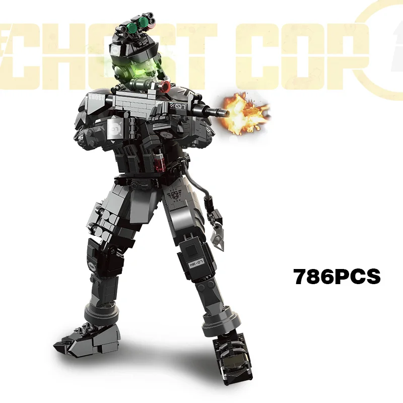 

786 шт., снайперские строительные блоки с призраком, военная война, Lurking Soldier, штурмовая модель полицейского, кирпичи, развивающая игрушка для детей, подарок на день рождения