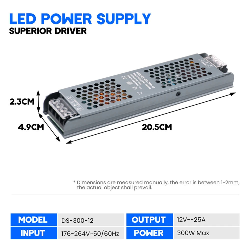 NONE 12V 24V 60W 100W 150W 200W 300W 400W Transformator Netzteil 110V 220V 230V AC auf 12 24 Volt DC LED Streifen Glühbirne LED Treiber 4
