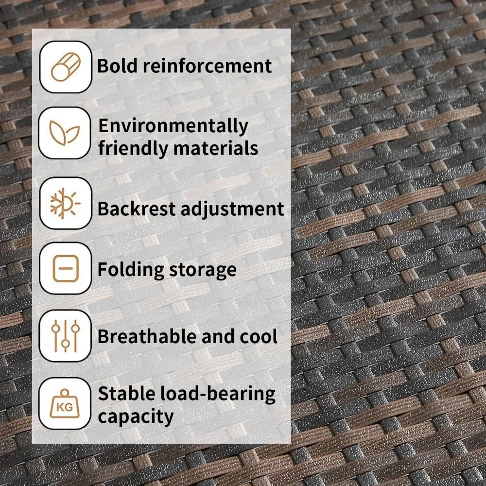 79'' langes Liegestuhl-Set (2er-Set), Outdoor-Loungesessel aus Korbgeflecht, Terrasse, Rattan, Doppel-Chaiselounge, Rasen