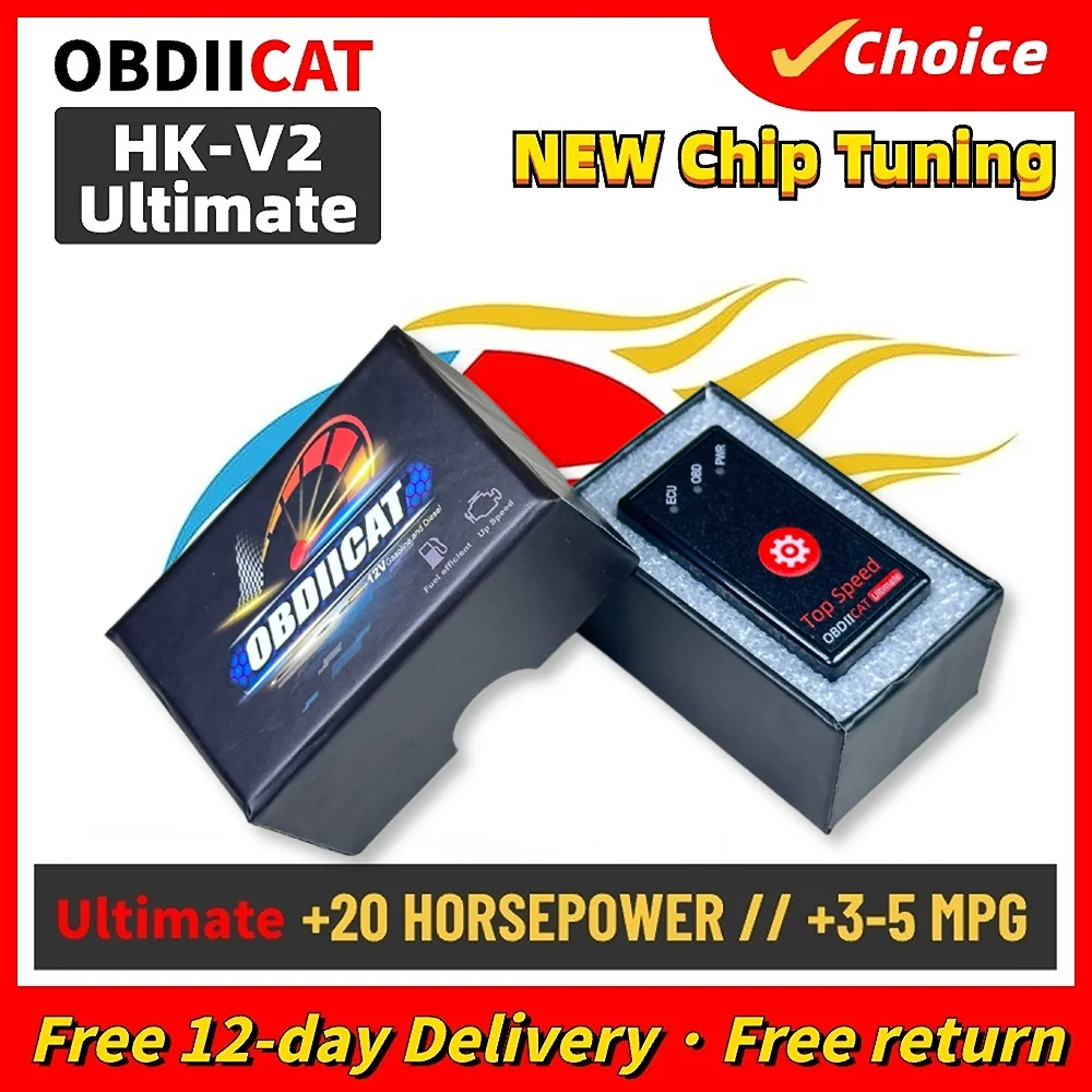 HK-V2 OBD2 Chip Tuning Box Tool Newly PRO/Ultimate Increase Power Torque For Petrol & Diesel OBD2 Auto Car tuning Tool Power Box