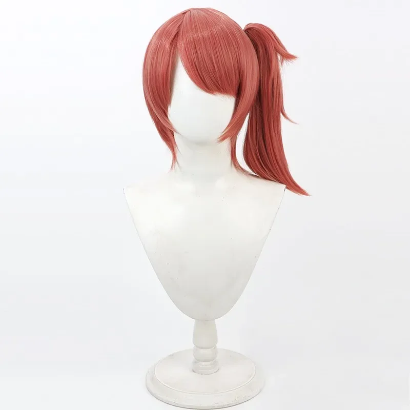 코스프레 게임 걸즈 프론트라인 2 치타 코스프레 가발 30cm 혼합 오렌지 레드 포니테일 가발 내열성 합성 머리 여성용