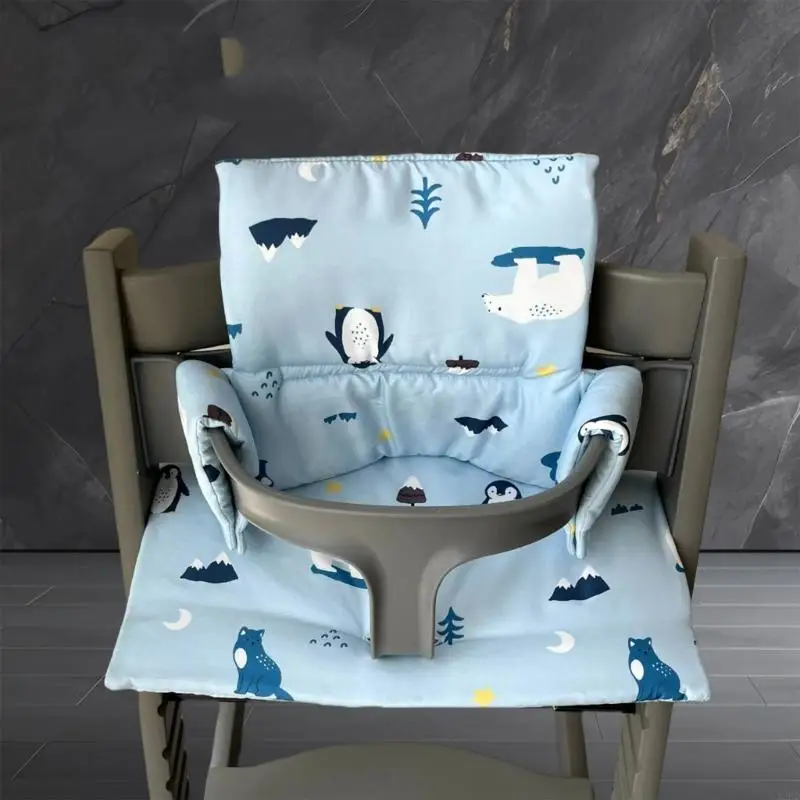 J2HD 人間工学に基づいた幼児ダイニングチェアパッド防塵背もたれシートクッション通気性