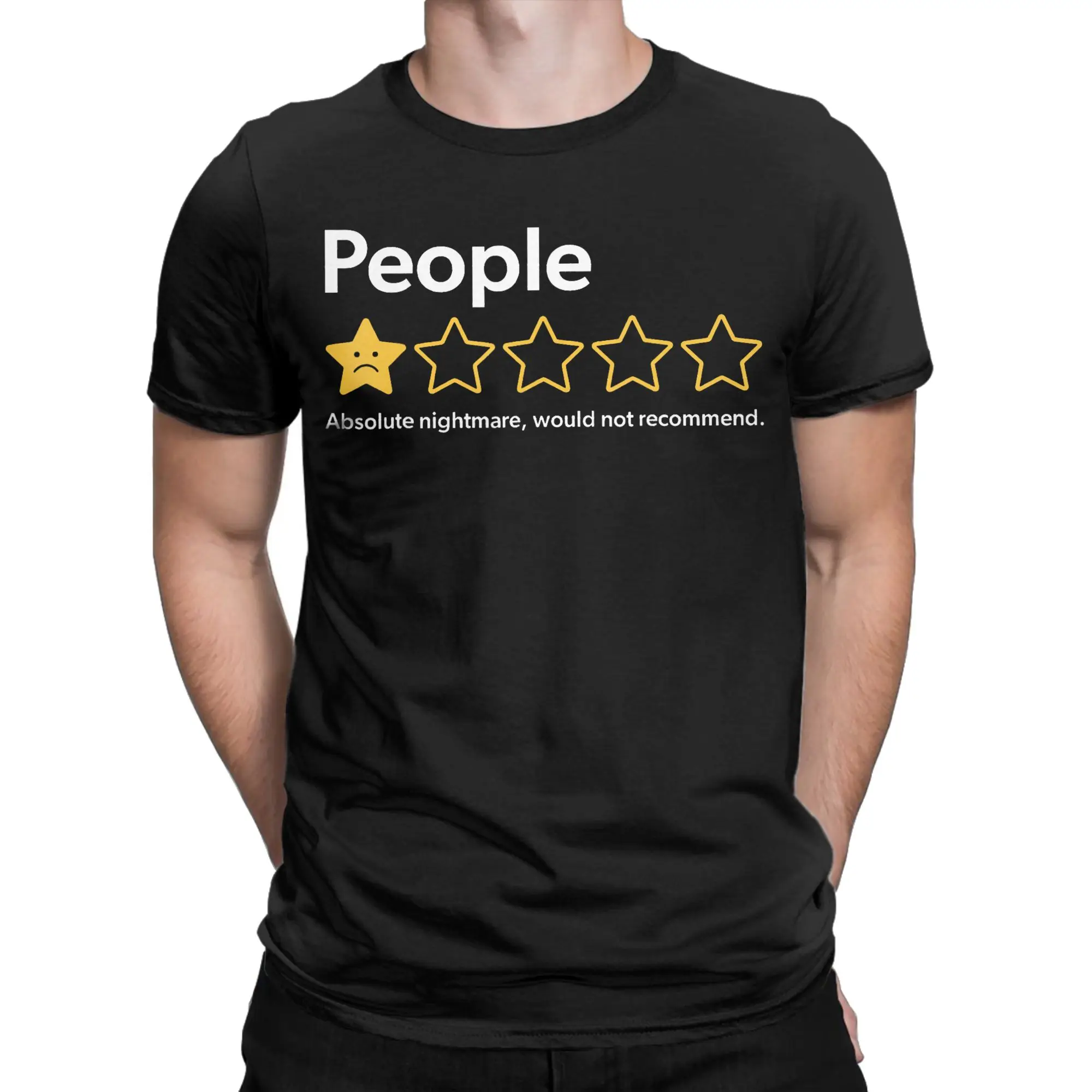 Men Women's People One Star Absolute Nightmare Would Not Recommend T Shirt 100% Cotton Clothes Funny Tees Party T-Shirts