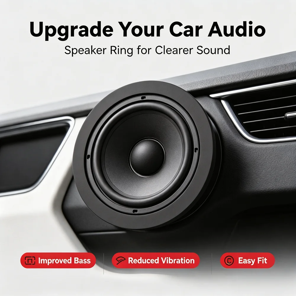 4Pcs 4/5/6.5 Inch Car Speaker Soundproof Ring Horn Sound Enhancement Door Bass Trim Reduce Vibration Interior Audio Accessories