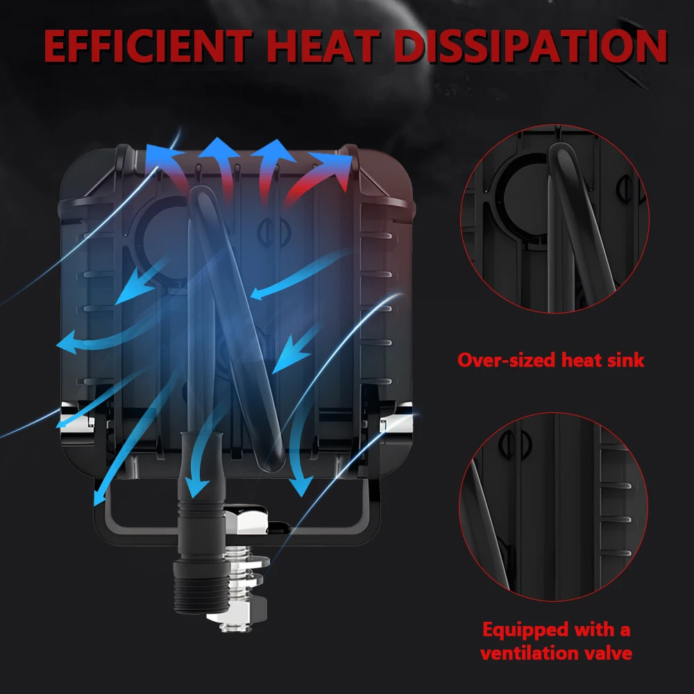 MONDEVIEW 2pcs 3-inch spotlight/flood LED work light 6500K 80W 5800LM fog light suitable for Jeep off-road vehicle SUV ATV car