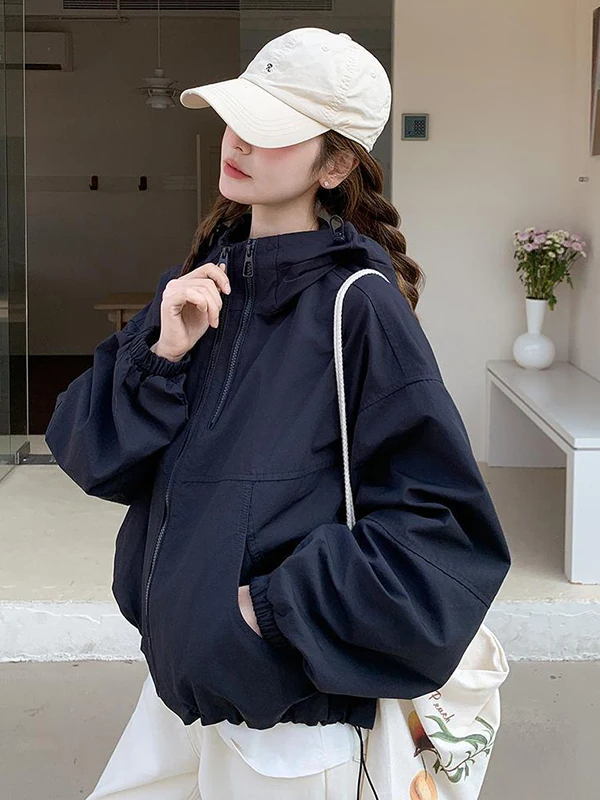 

plus Size Casual Loose ort Jaet Women's Clothing Autumn Winter Outerwear Fce Lined Zipper Hooded Jaet for plus Size