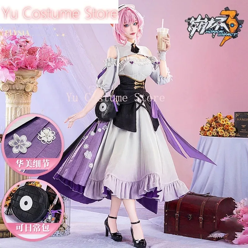 YuCostume Honkai Impact 3rd Elysia Sweet Memory Game Suit Daily Dress Uniform Cosplay Costume Halloween Party Outfit Women S-3XL