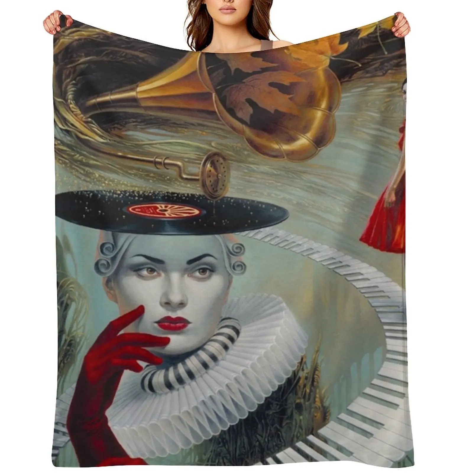 

My Pet Arts: Michael Cheval b.1966 , sounding silence Throw Blanket Single Hairy Furry halloween Blankets