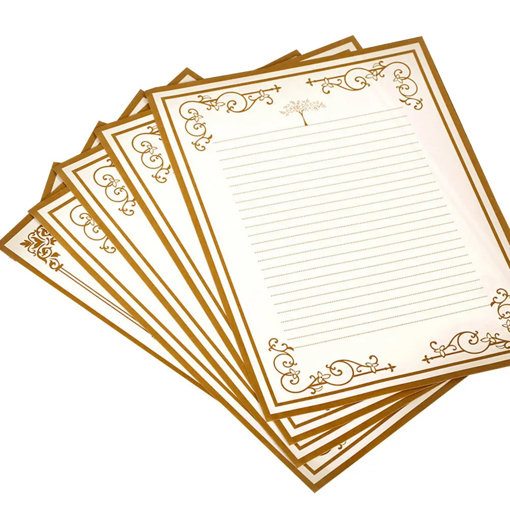 8Pcs Decorative Stationery Paper For Love Letter Writing Paper Craft Maker Vintage Kraft Floral Design 4X2 Patterns