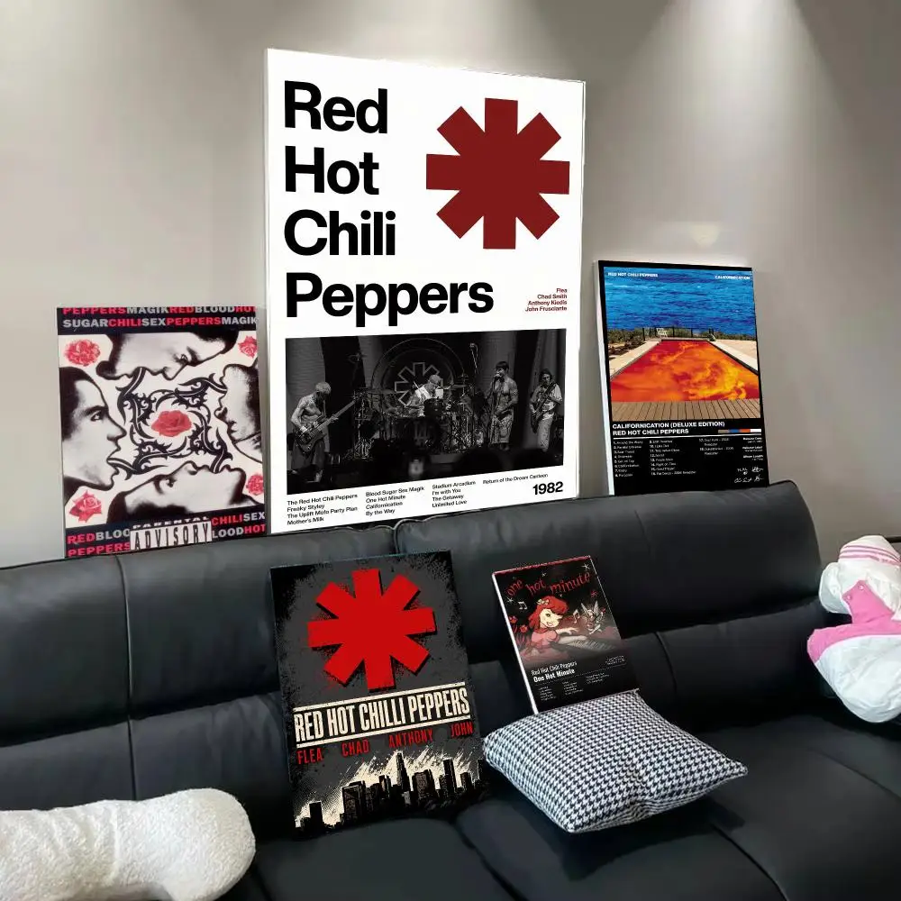 Band R-Red Hot C-Chili Peppers Poster Modern  Wall Art Aesthetic Minimalist Bedroom Decor Cafe Home Gift