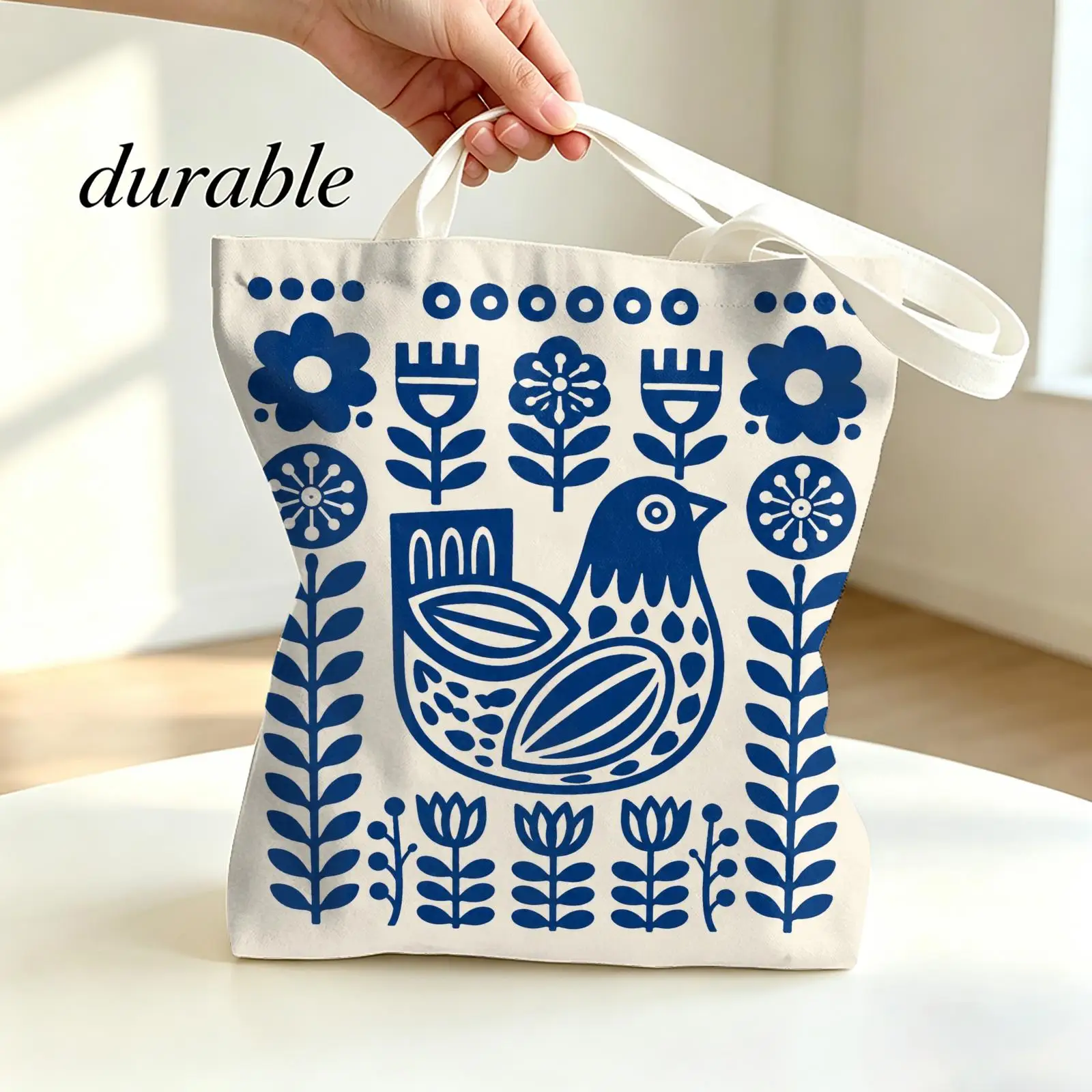 Animals Splicing Patterns Storage Bags Canvas Tote Bag Large Capacity Shoulder Bag Eco-Friendly Reusable Casual Handbag