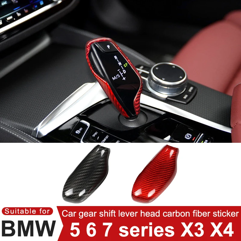 

For BMW 5 6 7 Series X3 X4 Car Gear Shift Lever Cover Decorative Sticker Carbon Fiber Interior Modification Accessories