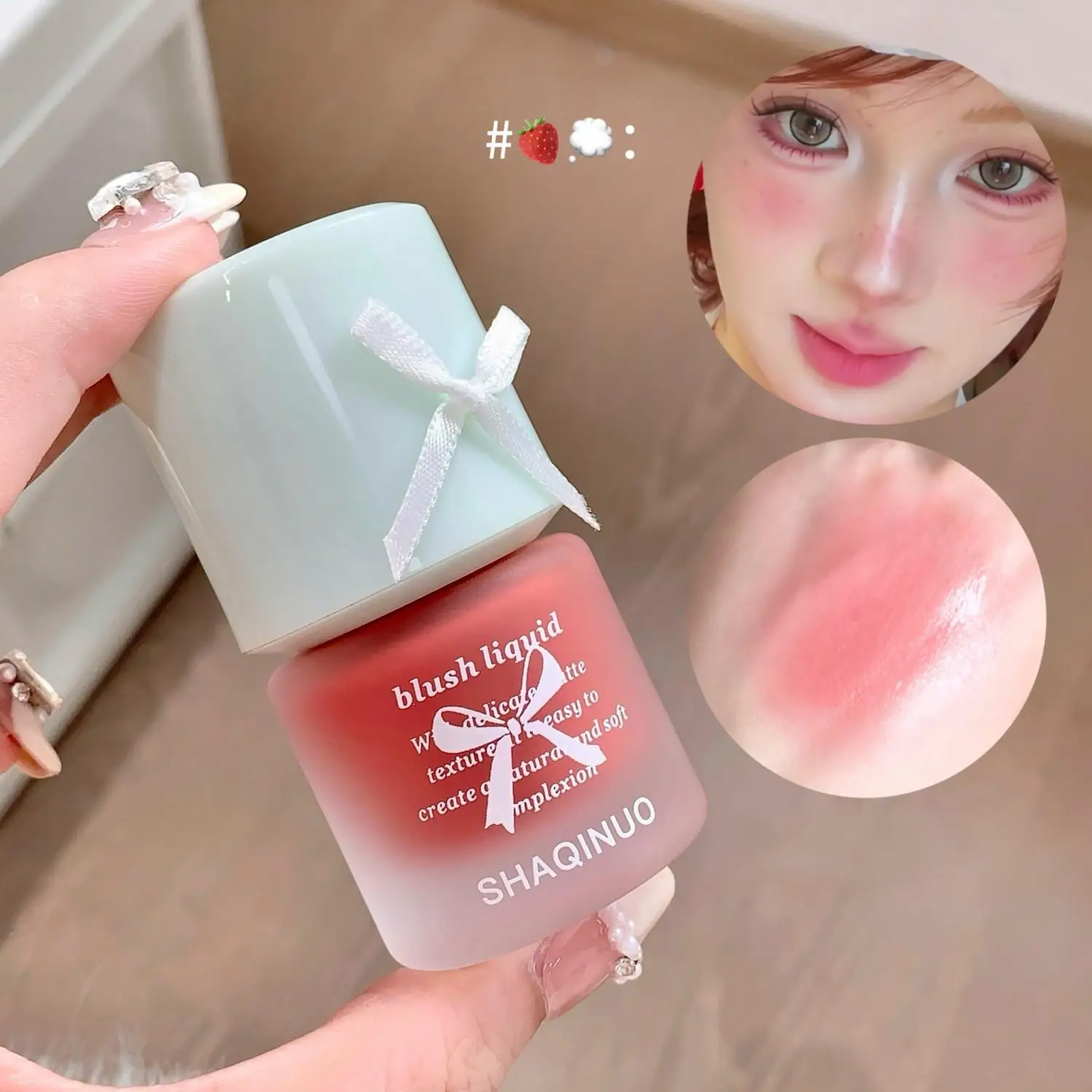 أحمر خدود سائل وردي من فيتاليتي، مرطب وسهل الاستخدام، أحمر خدود مكياج للوجه روج الخد