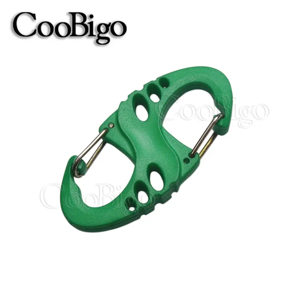 10pc Kunststoff Karabinerhaken Frühling Schnalle Karabiner S Form Clips Schlüsselbund Schlüssel Ring Outdoor Rucksack Paracord Lanyard DIY Zubehör