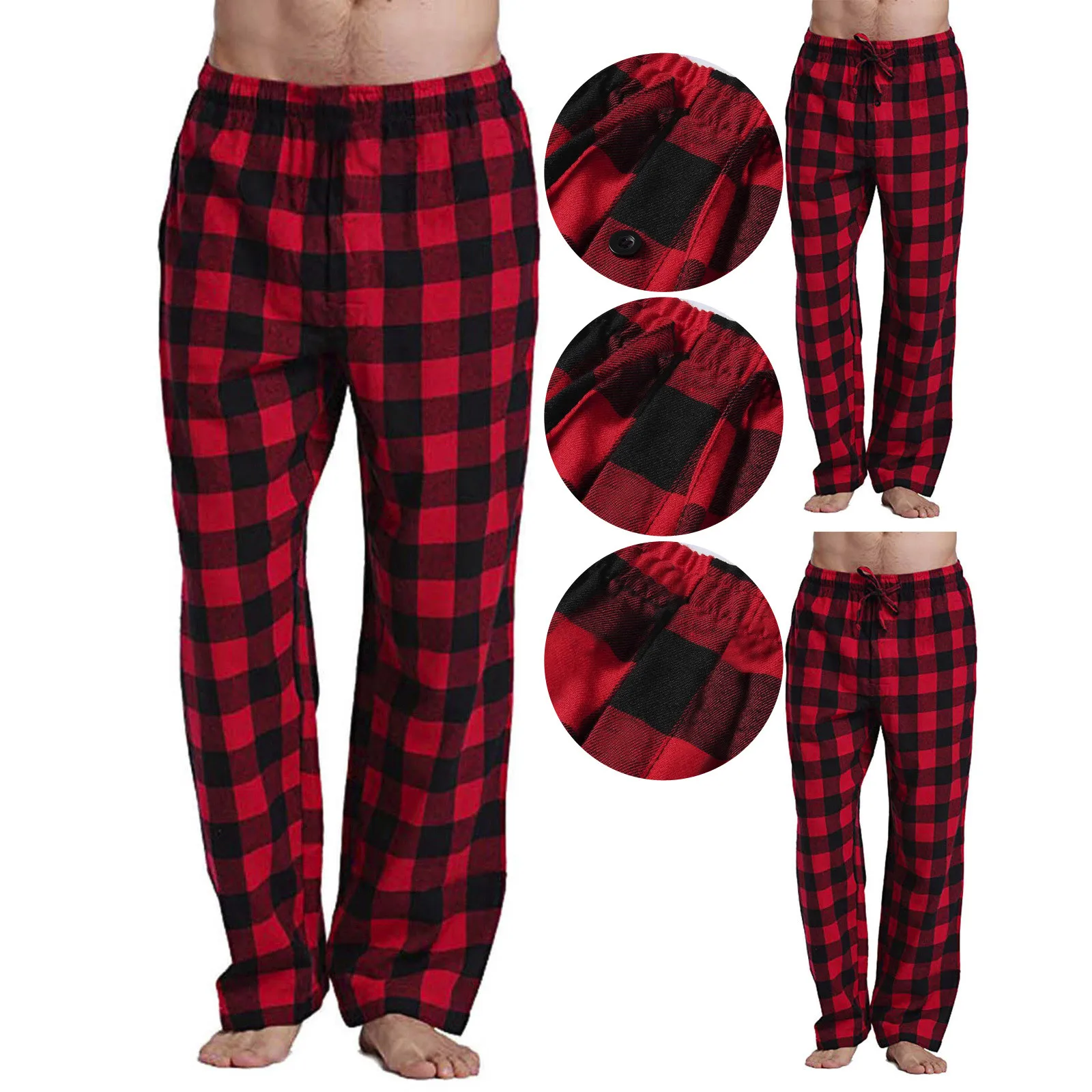 Fashion Mens Casual Plaid Loose Sport Plaid Pajama Pants Trousers Pajama Pants Sleepwear Plaid Pajamas Toe Glitter Foam