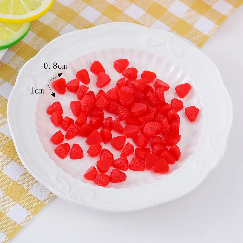 3D Simulation Obst Gefälschte Kirsche Erdbeere Harz Miniatur Kunst Cabochon Diy Dekorative Handwerk Scrapbooking 50 teil/los – Detail 6