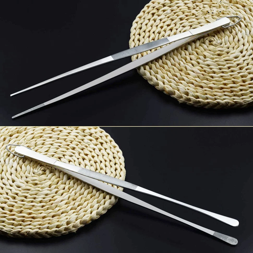 12-Zoll-Küchenpinzette, feine Pinzettenzange, extra lange Kochpinzette aus Edelstahl zum Kochen von Lebensmitteln in der Küche, Meeresfrüchten und zum Grillen – Detail 6