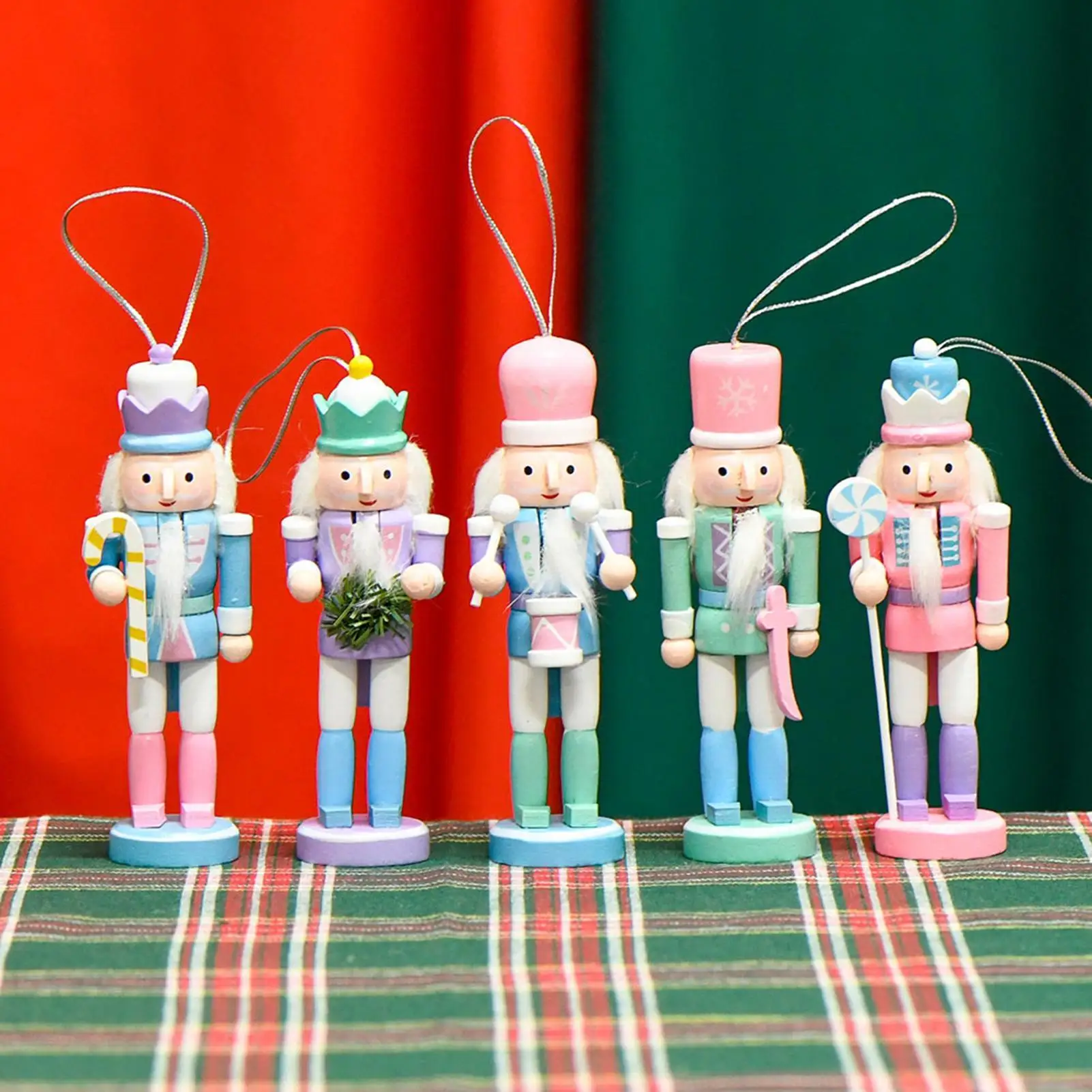 

Рождественские фигурки Щелкунчика, 5 шт., праздничный настольный орнамент, Щелкунчик, рождественские украшения, фигурки для дома