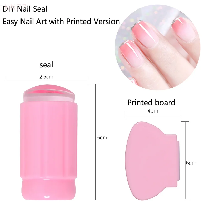 Nail Clear Silicone Seal Stamps With Scraper UV Gel Transfer Template French Nails Tools Accessories DIY Nail Art Enthusiasts