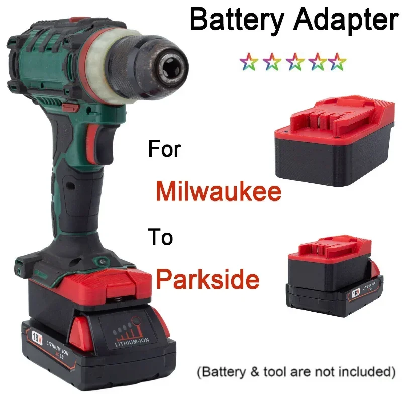 Adaptador de Bateria de Lítio Lipo Parkside Conversor de Ferramentas Elétricas Milwaukee 18v 20v Ferramentas e Bateria Não Incluídas
