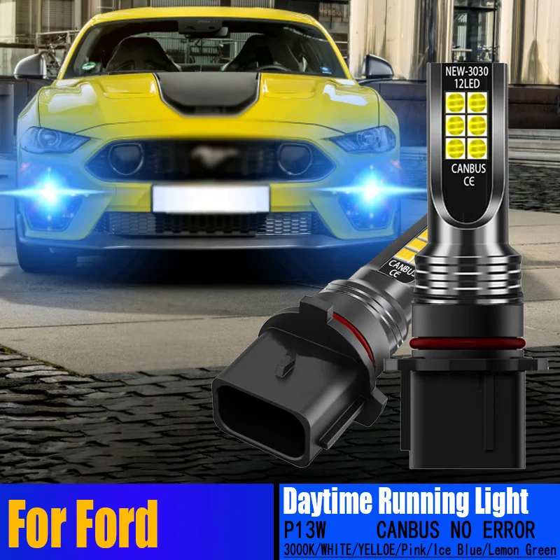 

2PCS Canbus Error Free P13W DRL 12277 Day Lamps PSH23W LED Daytime Running Lights Bulb For Ford Mustang 2012 2013 2014 2015 2016