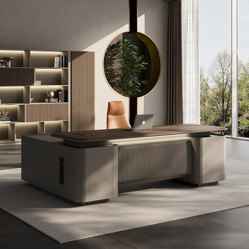 #Executive Desk and Chair Set High-End Luxury Modern Office Furniture with Artificial Board Customizable No Assembly Required - view 5