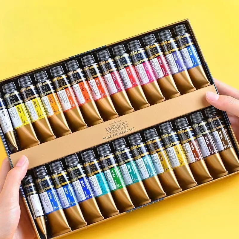 34 Color Korean Gold Art Grade Watercolor Pigment 15ml Tubular High Concentration Natural Color Pigmentset Art Painting Creation