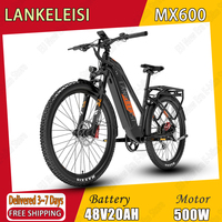 Lankeleisi MX600 E-bike 500W Powerful Motor 48V20AH Removable Battery Mountain Electric Bike 27.5*2.4 Inch Tire Electric Bicycle