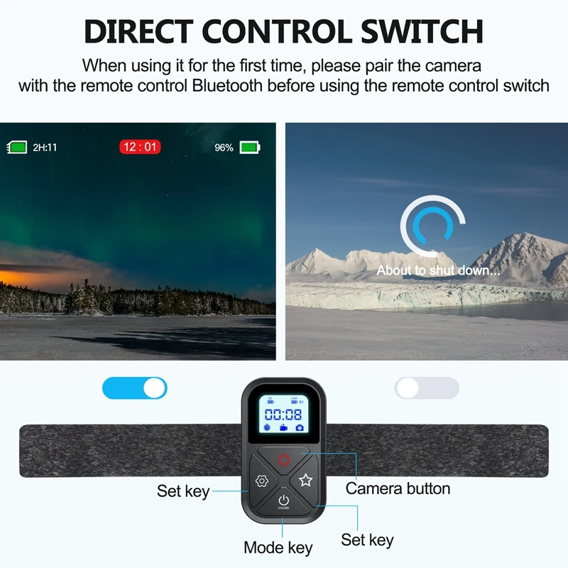 Remote Control For Gopro Hero 10 9 8 Max With Stick Mount And Wrist Bluetooth-Compatible Smart Remote For Gopro 10