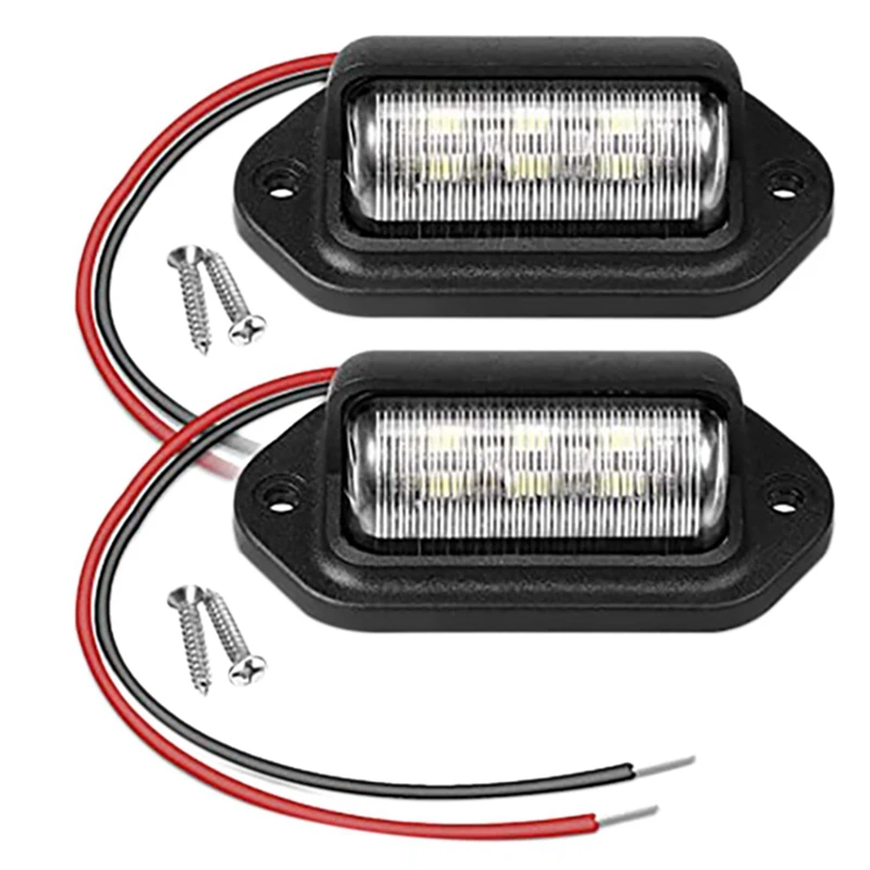 6Pcs 12V LED Number License Plate Light For Car Boats Motorcycle Automotive Aircraft RV Truck Trailer Exterior Lamps