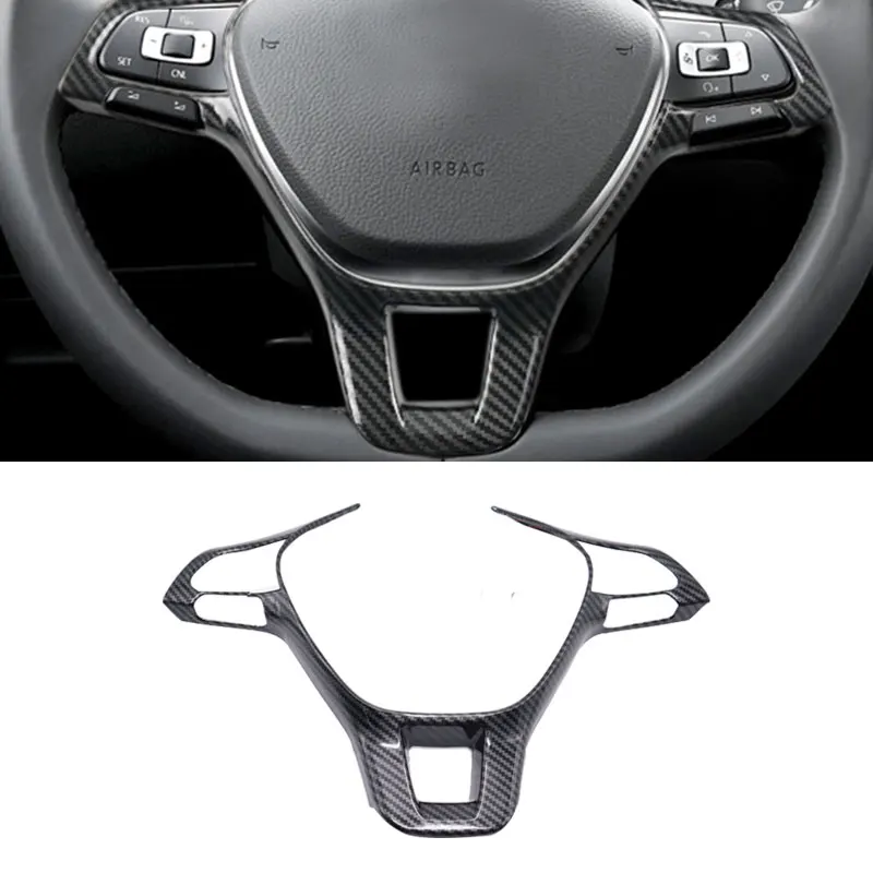 

For VW Golf 7 MK7 Passat B8 Jetta Tiguan Sharan New Polo ABS Carbon Fiber Style Steering Wheel Button Cover Protective Trim