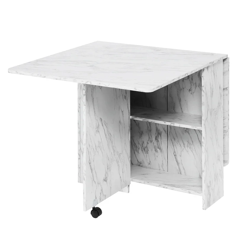 Kitchen Furniture Space Saving Marbled Folding Table