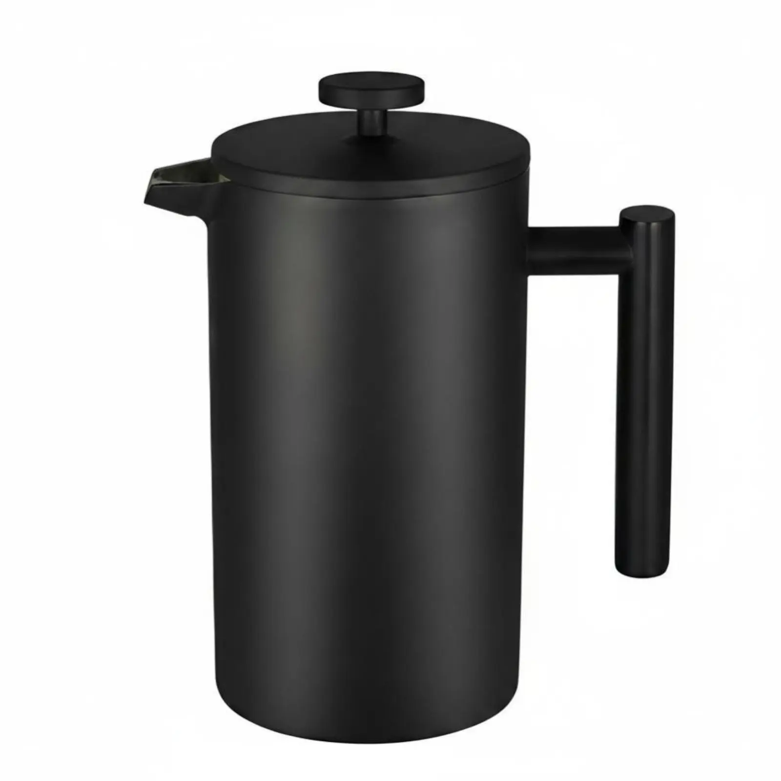 

French Press Coffee Maker, Outdoor Camping, Double Wall 304 Stainless Steel, Black, Manual Brew Pot