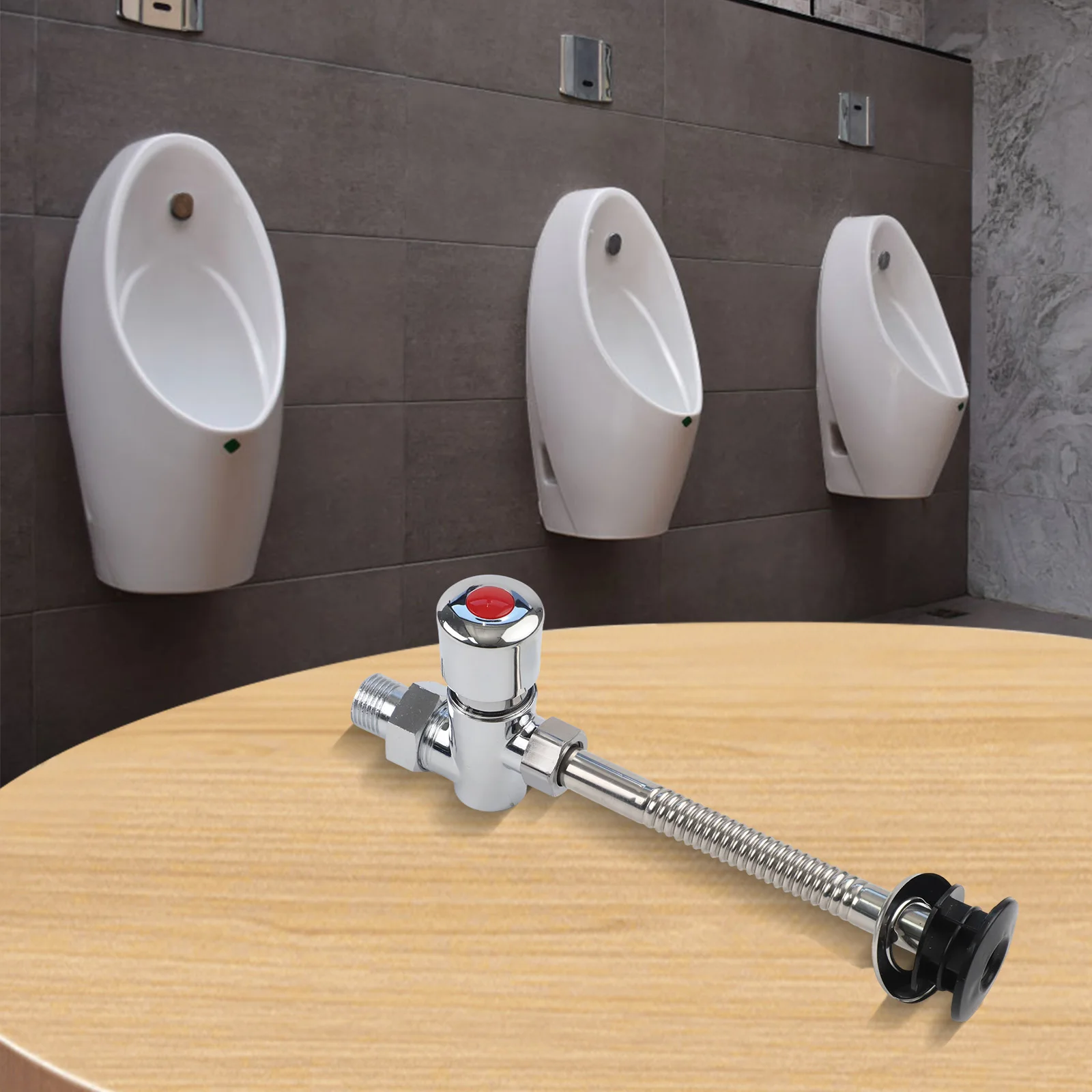 For Public Bathrooms Toilets Attachments Urinal Flush Valve Water Saving Decoration Hand Press Manual Sturdy Alloy