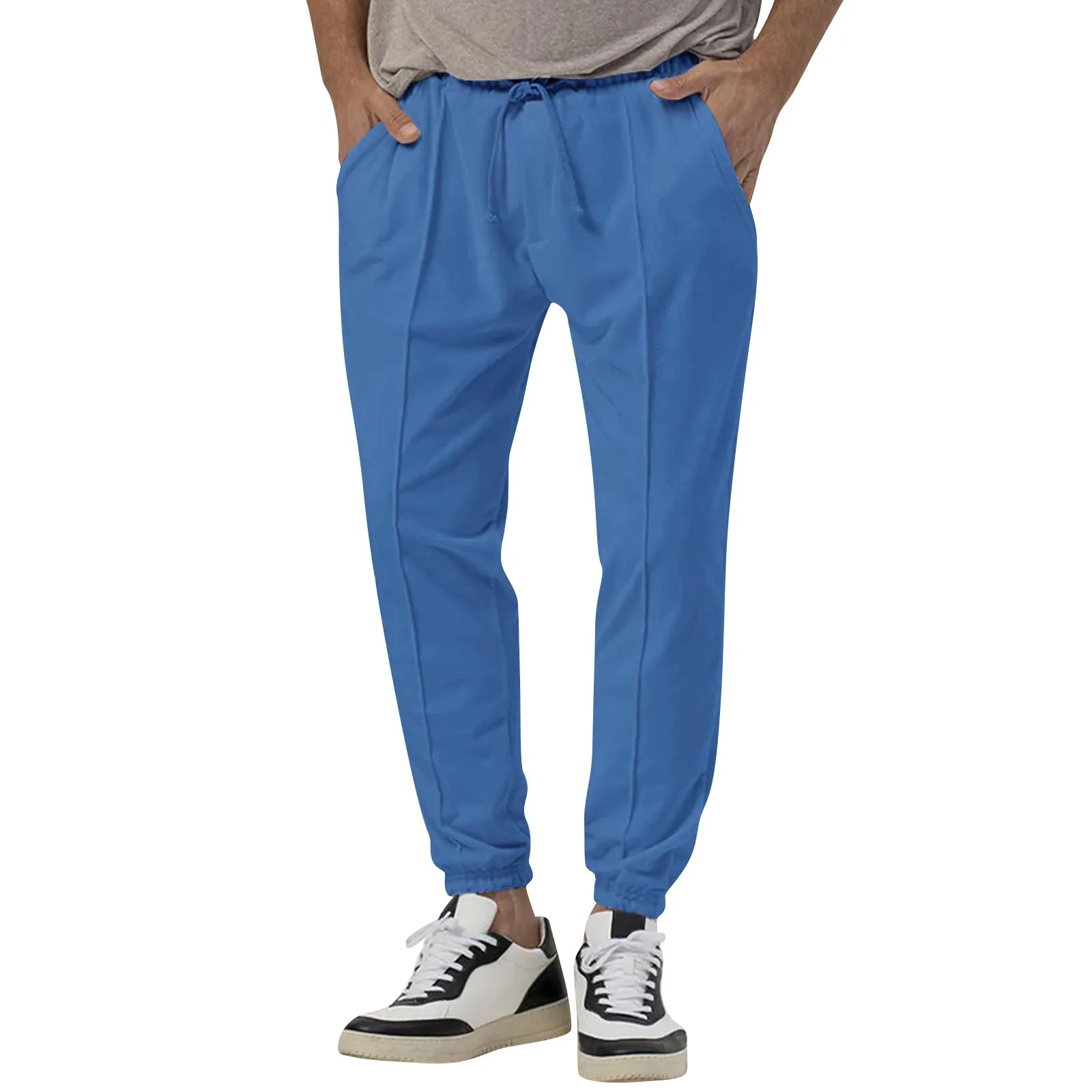 

Men Pants 2024 Casual Solid Color Elastic Waist loose Streetwear Sports Trousers Men outdoor Joggers Fashion Long Pants S-3XL
