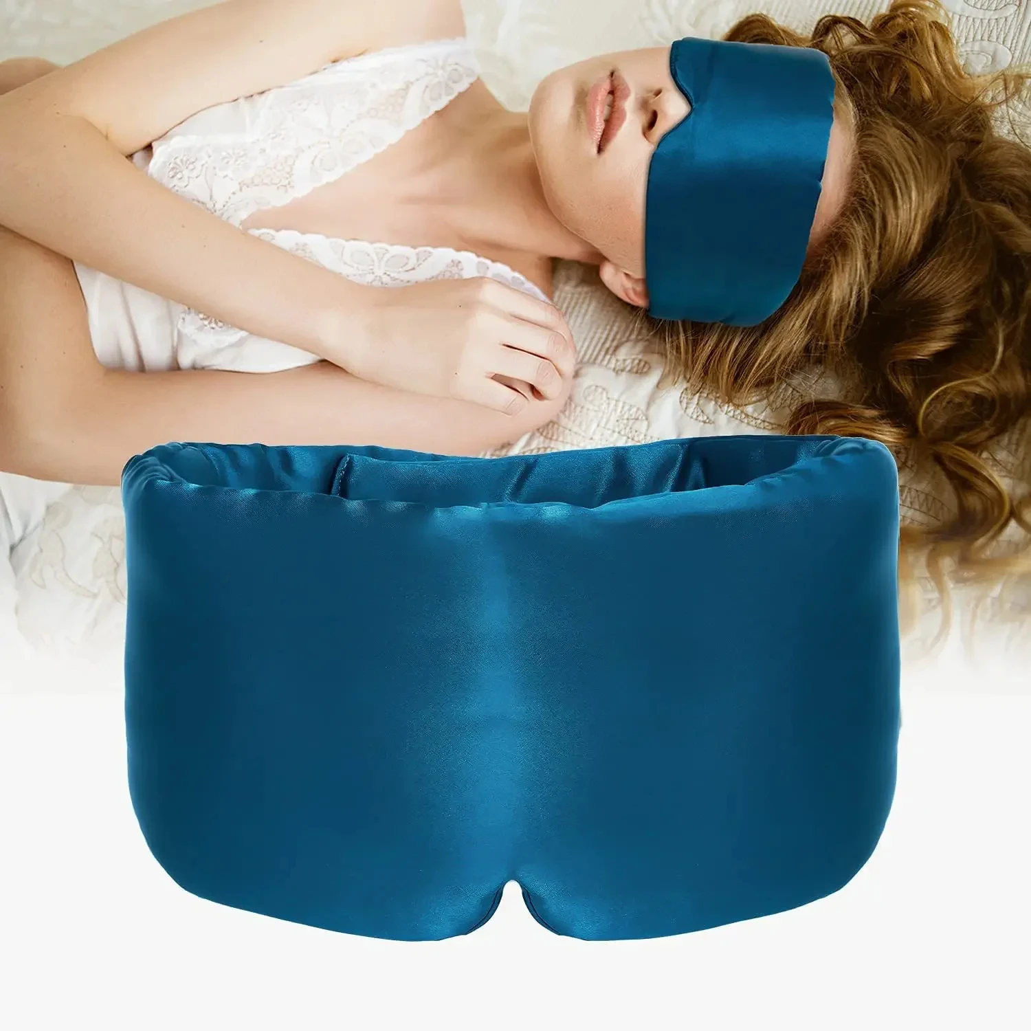 Máscara de dormir 100% seda amoreira, máscara de olho com faixa ajustável, máscara de bloqueio de luz para viagens e cochilo, máscara de sono