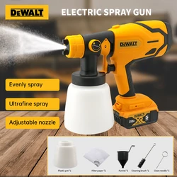 Dewalt 20v Battery Paint Sprayer Auto Furniture Steel Coating Airbrush 800ML Cordless Electric Spray Gun High Power Auto Furnitu