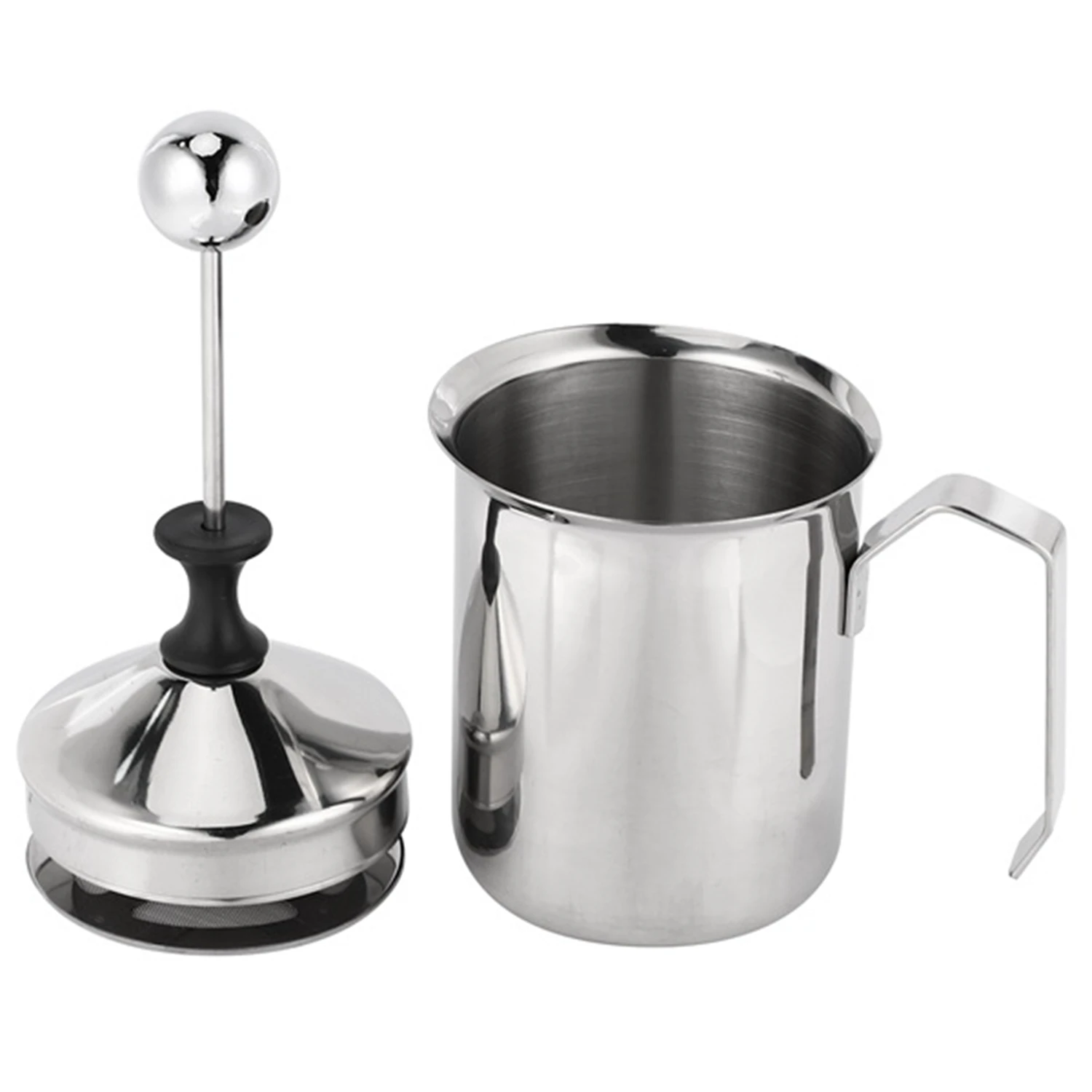 Latte manuale French Press caffettiera pompa a mano in acciaio inossidabile schiuma per latte caraffa per latte portatile