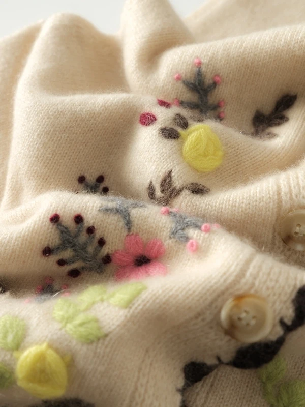 Schwergewichtige 7-Nadel-Doppelsträngige gestrickte 00 % Camere-Weste für Damen, rund, mit Ne-Svel-Stickerei, lockere Oulder-Weste...