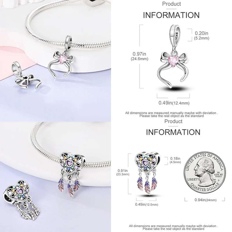 925 Sterling Silber Rosa Charm-Perlen Parfüm Katze Kaffeetasse High Heel Spielcontroller Cupcake DIY Armband Geschenk für Frauen – Detail 7