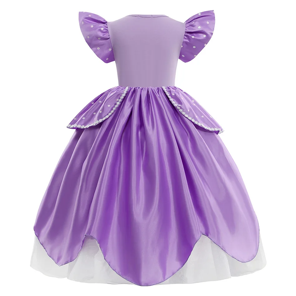 Disney Sofia Princess Role Playing Ball Gown Costume Girl Carnival Purim Cosplay Sophia the First Kid Festival Party Dress 2-10Y