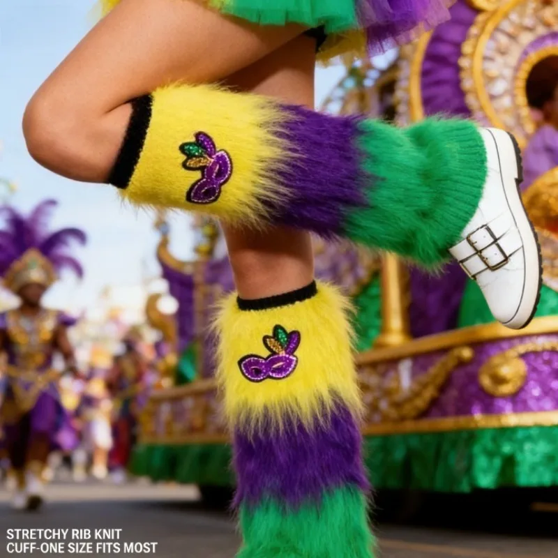 

Трехцветный плюшевый комплект с градиентом для ног, сценический костюм, карнавальный бал, платье с блестками, красочное украшение