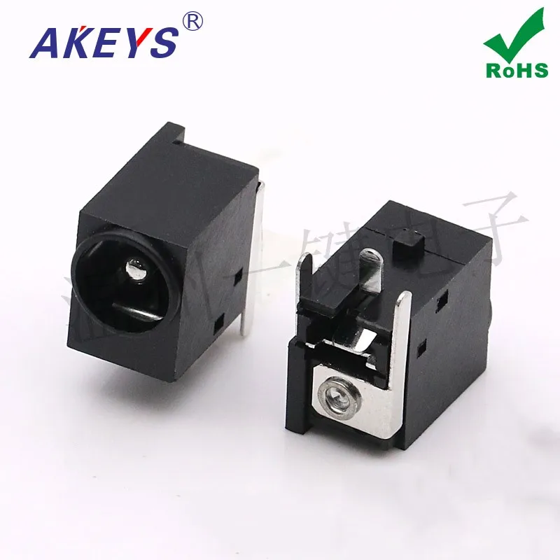 10 pcs DC power supply DC-036B 5.5X2.1mm power socket female base 3 feet straight with column 5.5*2.1