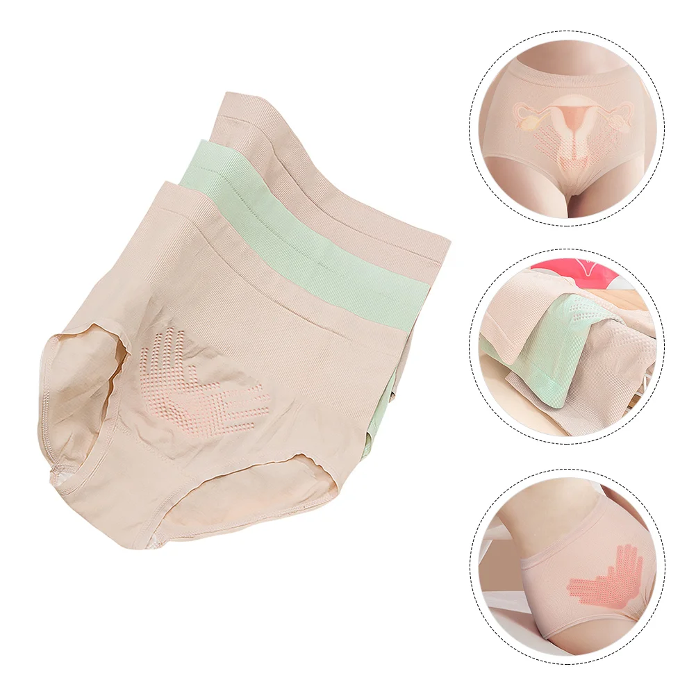 3 Pcs Oxygen Pants Women Panties Cotton Underpants High Waist Waisted Shapewear Warm Abdomen