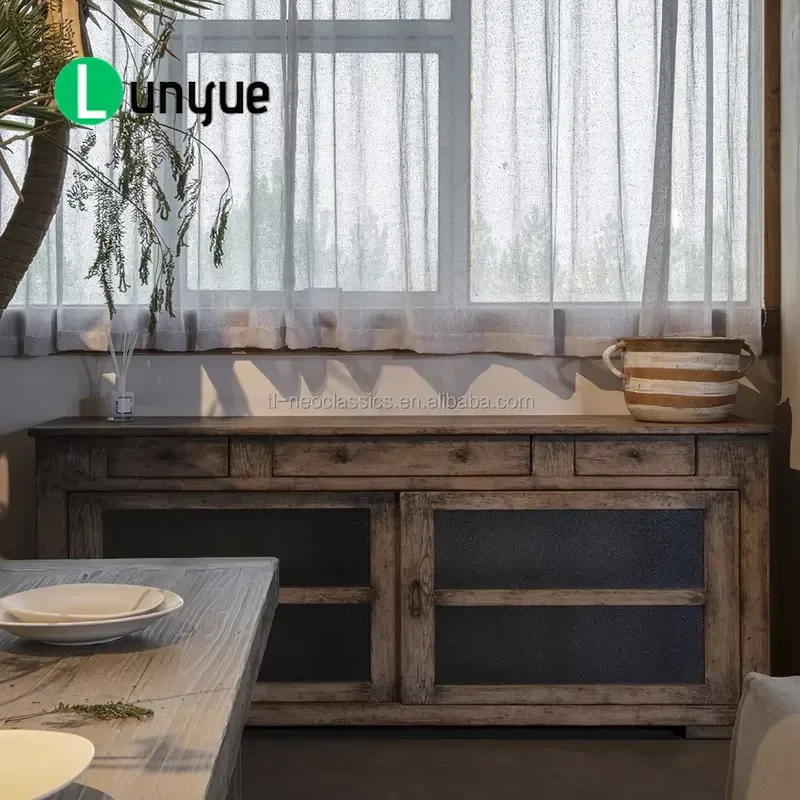 Customizable  Solid Wood Antique Side Cabinet Eco Friendly Storage Furniture for Kitchen Dining Room Home