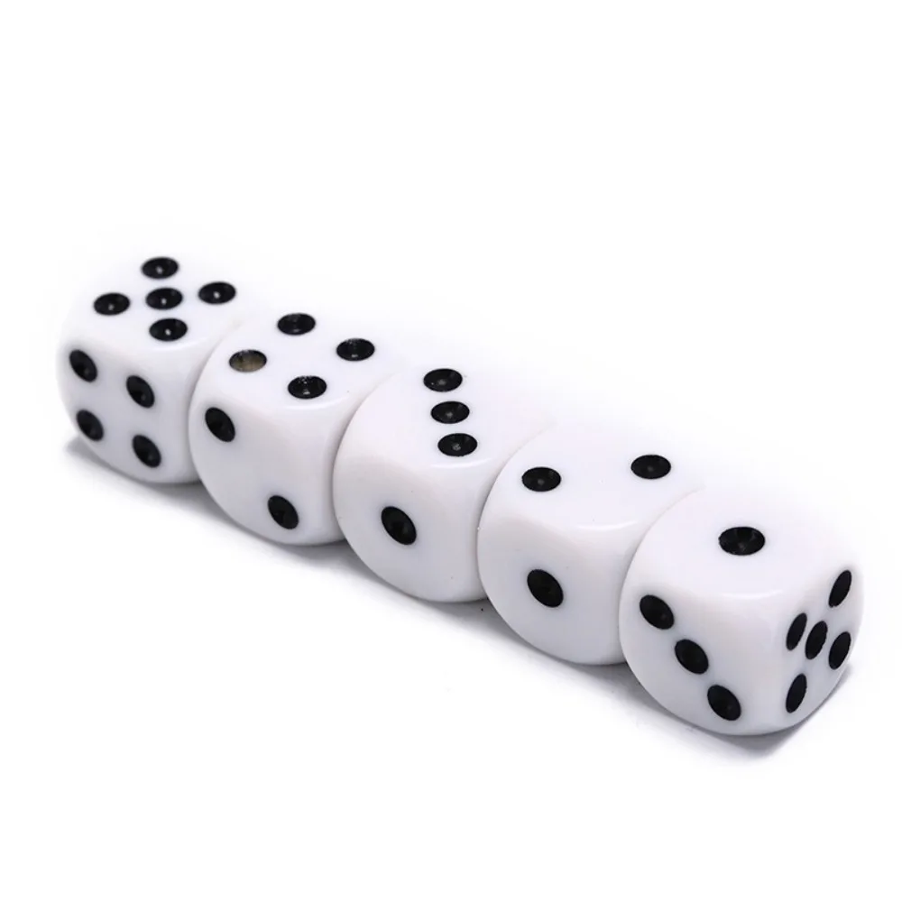5 uds/10 Uds 14mm/10mm dados para beber de 6 caras dados blancos juego de dados de punto de esquina redonda accesorio de juego acrílico dados digitales