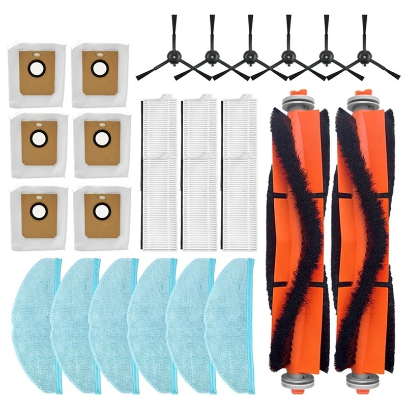 Appliance Parts Compatible For Philips Homerun Series 7000 XU7100/ 01 XU7100/ 02 Side Brush HEPA Filter Mop Dust Bag